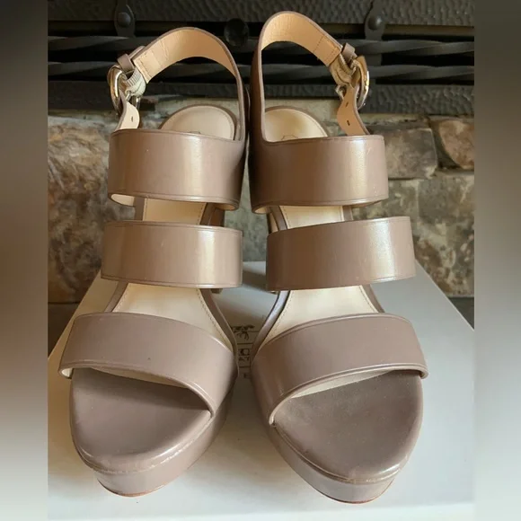 COACH Bertta Vachetta Strappy Platform High Heels - Picture 6 of 13